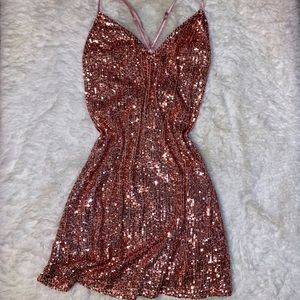 Light Pink Sequin Party Dress 👄